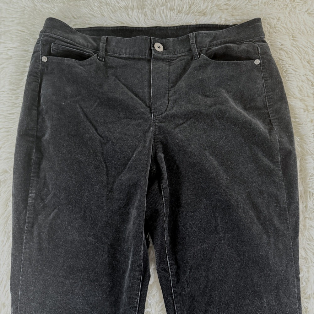 J.Jill Women's Light Black Corduroy Casual Pants Soft Cotton Everyday Medium